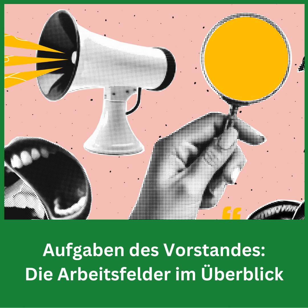 Collage aus Megaphone, Lupe, Mündern